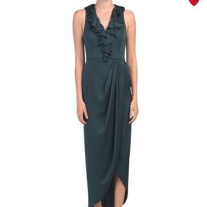 Shona Joy luxe ruffle dress NWT Emerald color
